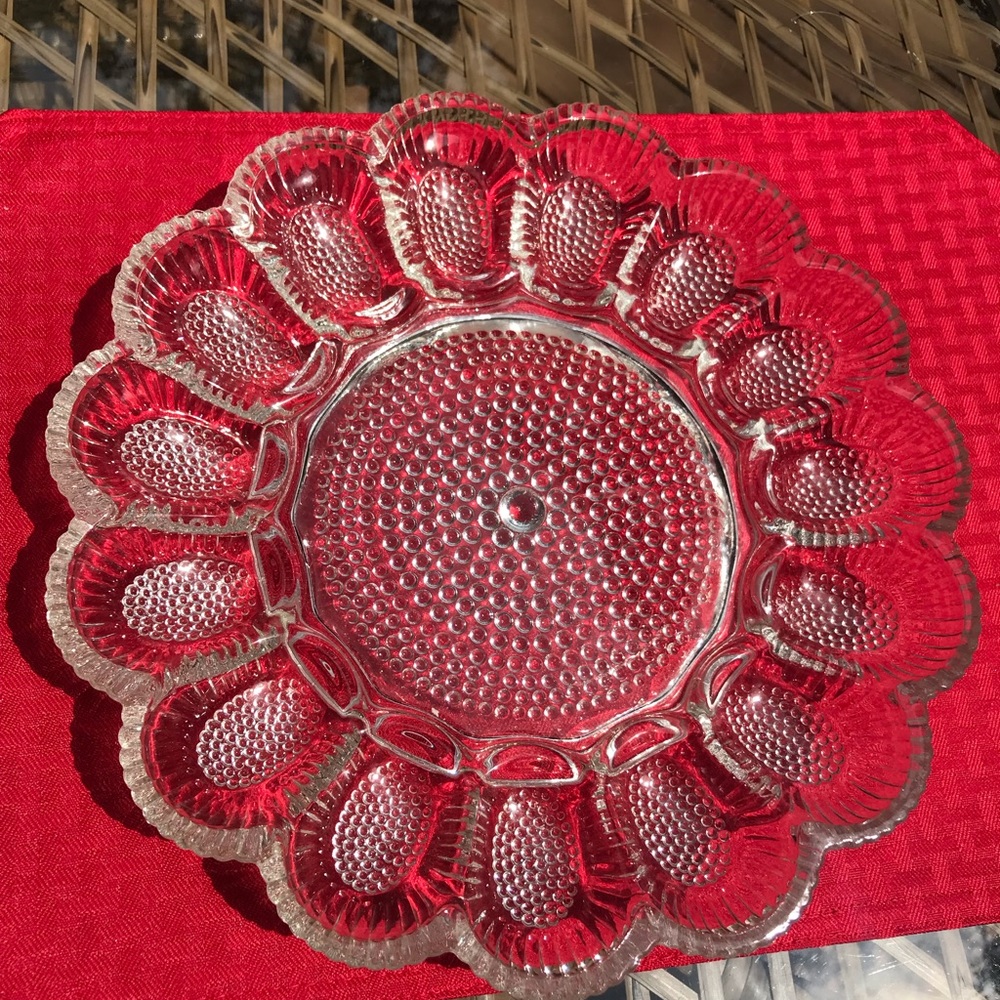 Deviled Egg dish  hobnail Indiana Glass